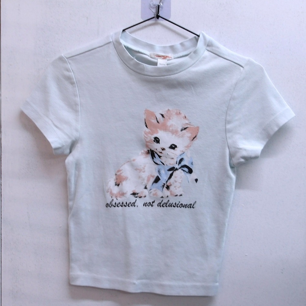 Tilly's Full Tilt Girls Light‎ Blue 100% Cotton T-Shirt Top Size S / #26109